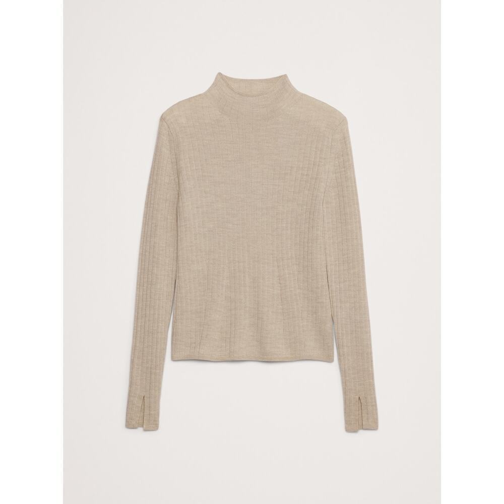 Banana Republic Ribbed Merino Movk-Neck Sweater in RED, size L, NWT! - Picture 3 of 11